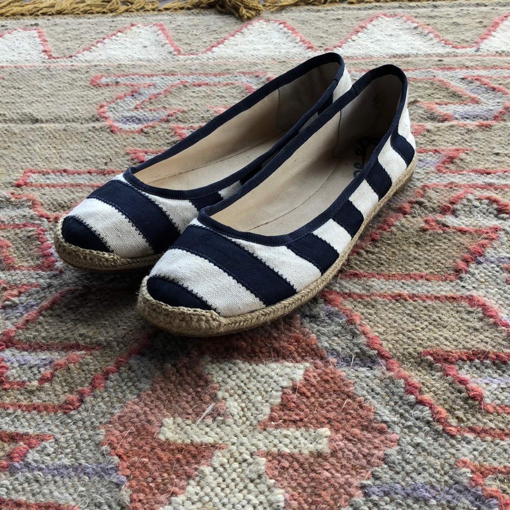 Boden white and blue flats!
